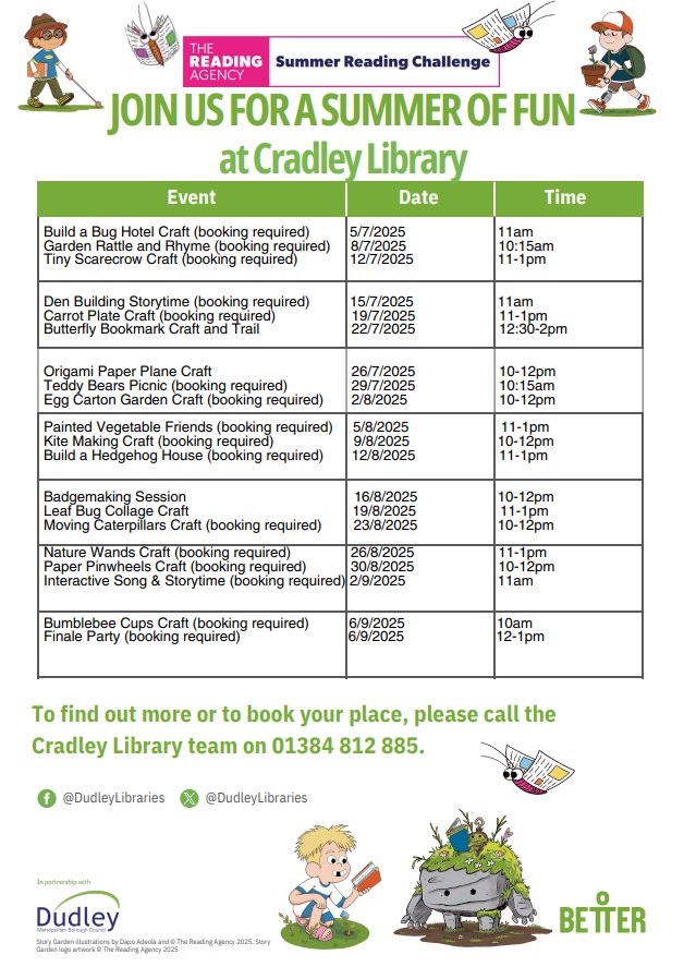 Cradley Library - Summer Reading Challenge Crafts and Activities